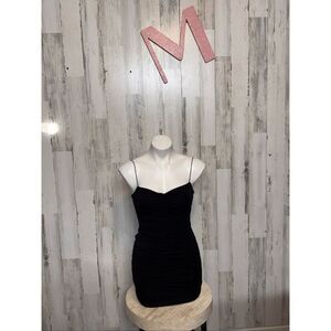 Windsor Black Ruched Mini Dress – Size M